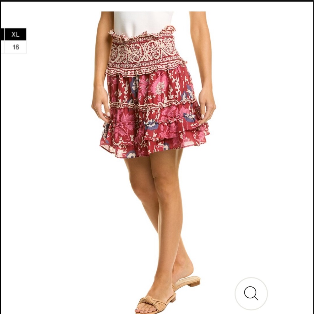 JENNIFER & GRACE Smocked waist tiered mini skirt S